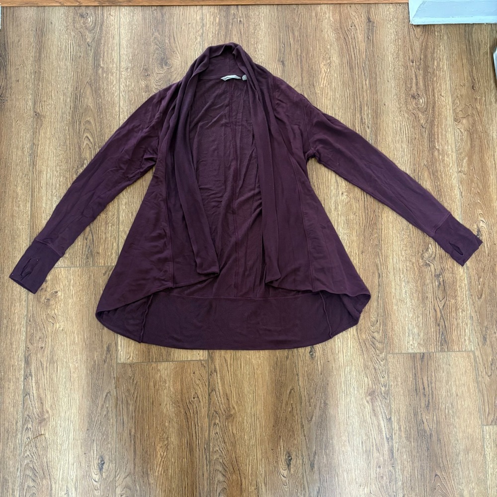 Athleta Pranayama Wrap Cardigan Size Small Active Lounge Athleisure Burgundy